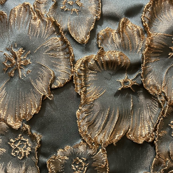 Lulu's Blue and Gold Floral Midi Dress - Picture 3 of 5